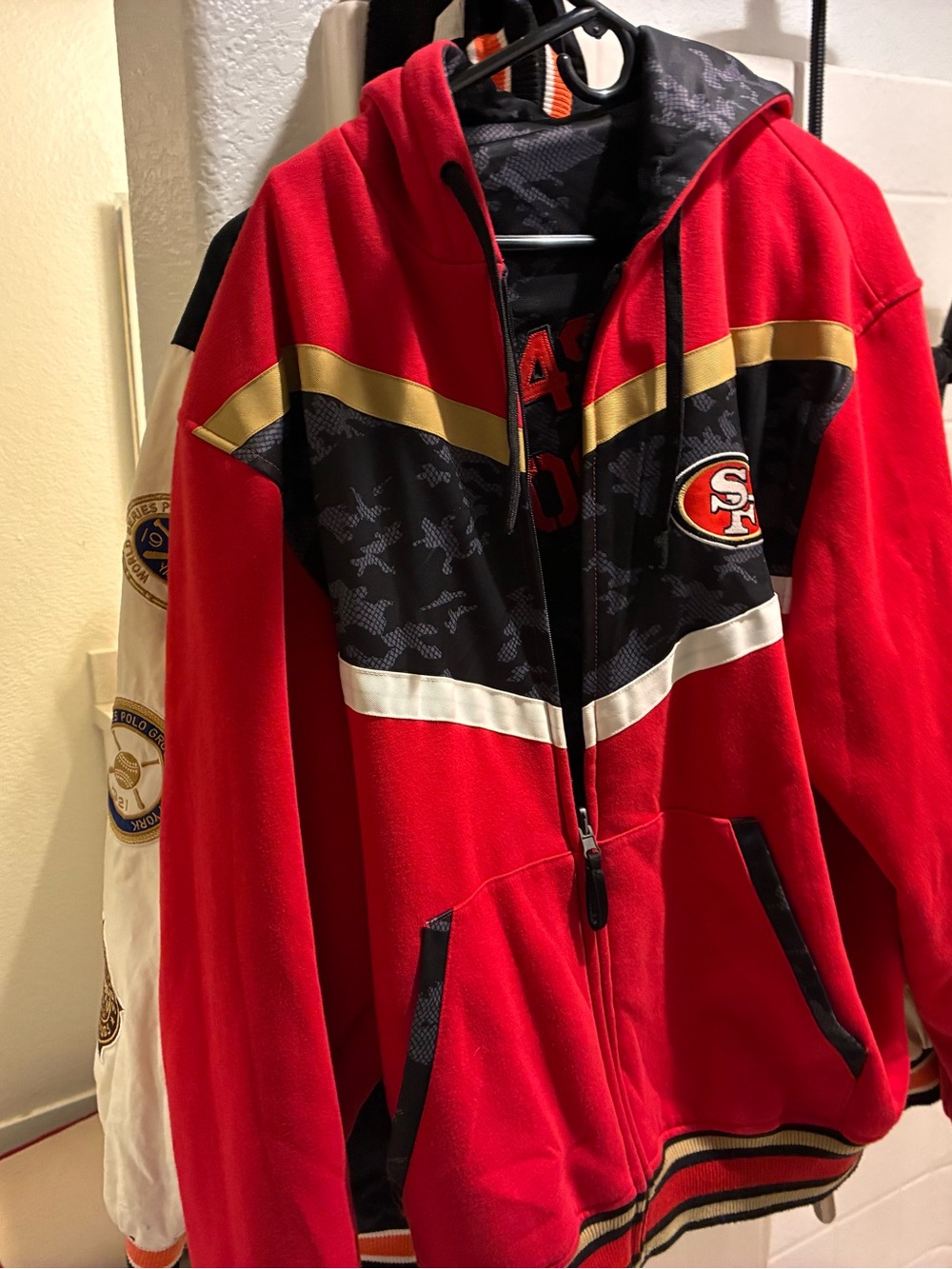 Red Fleece Zip-Up Hoodie Jacket